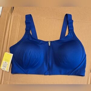 all in motion Front-Zip Wireless Sports Bra - Blue